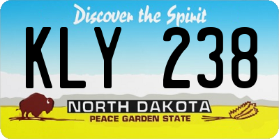 ND license plate KLY238