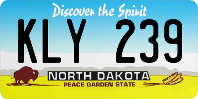 ND license plate KLY239