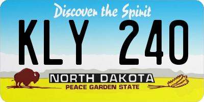 ND license plate KLY240