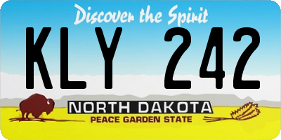 ND license plate KLY242
