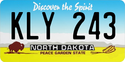 ND license plate KLY243