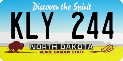 ND license plate KLY244