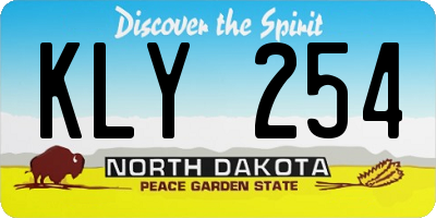 ND license plate KLY254