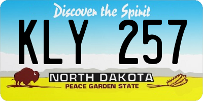 ND license plate KLY257
