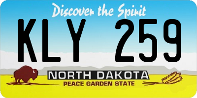 ND license plate KLY259