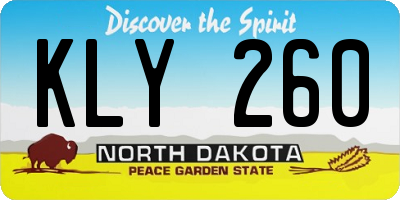 ND license plate KLY260