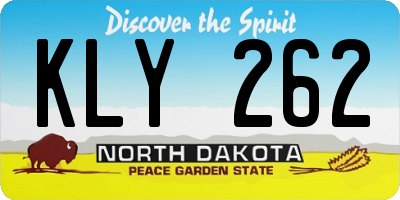 ND license plate KLY262
