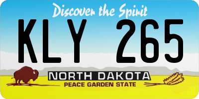 ND license plate KLY265