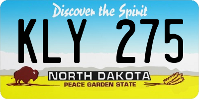 ND license plate KLY275