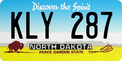ND license plate KLY287