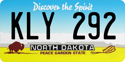ND license plate KLY292
