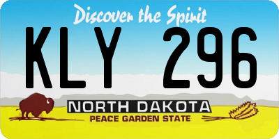 ND license plate KLY296