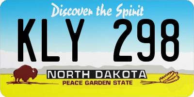 ND license plate KLY298
