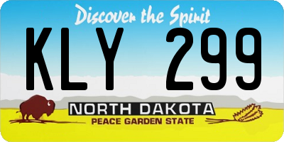 ND license plate KLY299
