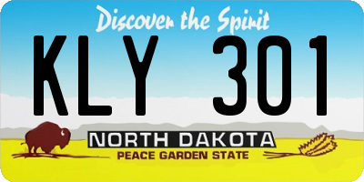 ND license plate KLY301