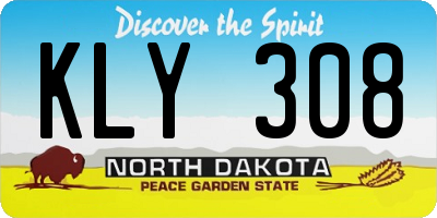 ND license plate KLY308