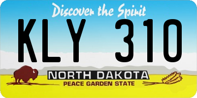 ND license plate KLY310