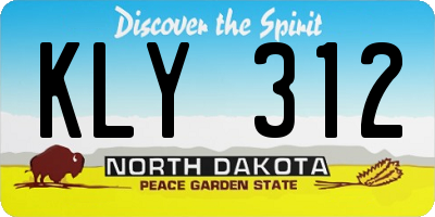 ND license plate KLY312