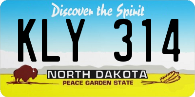 ND license plate KLY314