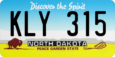 ND license plate KLY315