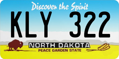 ND license plate KLY322