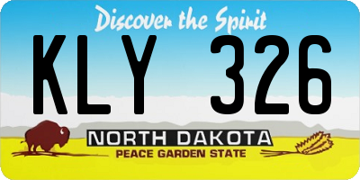 ND license plate KLY326