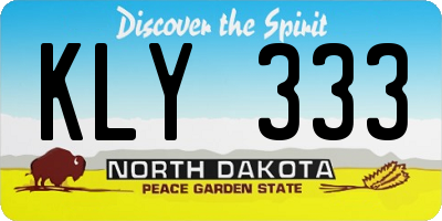ND license plate KLY333