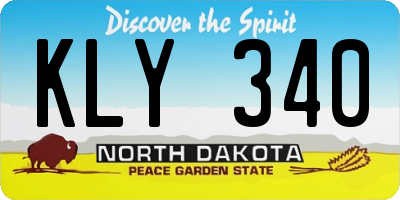 ND license plate KLY340