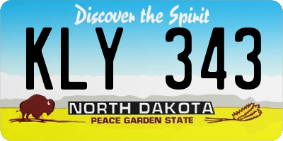 ND license plate KLY343