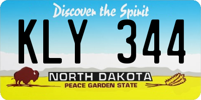 ND license plate KLY344