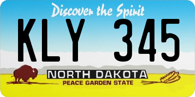 ND license plate KLY345