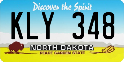 ND license plate KLY348