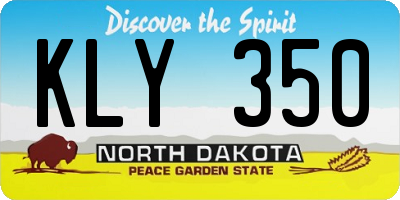 ND license plate KLY350