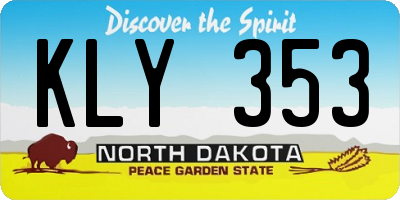 ND license plate KLY353