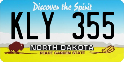 ND license plate KLY355