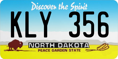 ND license plate KLY356