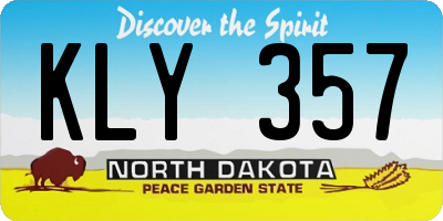 ND license plate KLY357