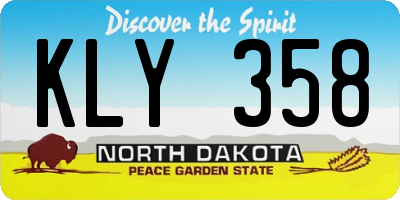 ND license plate KLY358