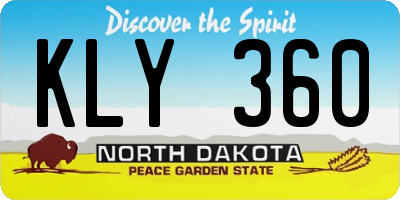 ND license plate KLY360