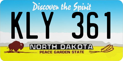 ND license plate KLY361