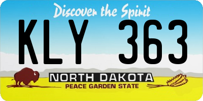 ND license plate KLY363