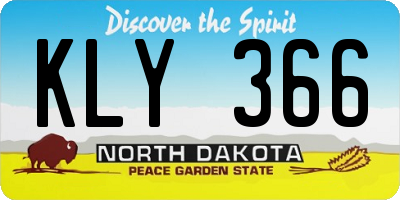 ND license plate KLY366