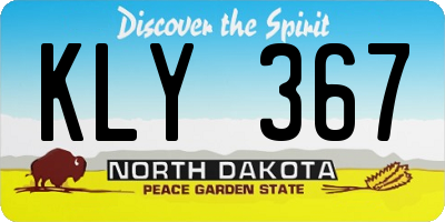 ND license plate KLY367