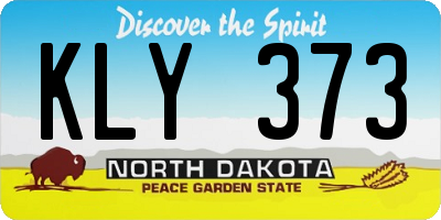 ND license plate KLY373