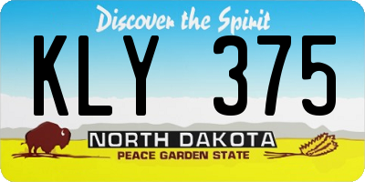 ND license plate KLY375