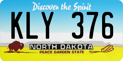 ND license plate KLY376