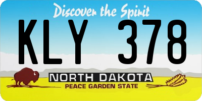 ND license plate KLY378