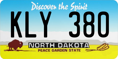 ND license plate KLY380
