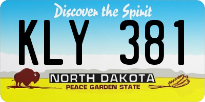 ND license plate KLY381