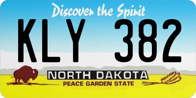 ND license plate KLY382